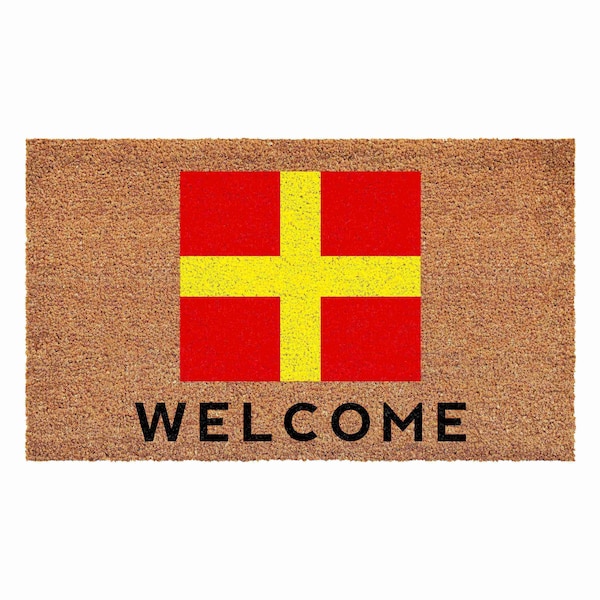 Calloway Mills Personalized Door Mat, Red, Yellow, Black, Natural, 24 in W x 36 in L 108122436R - main